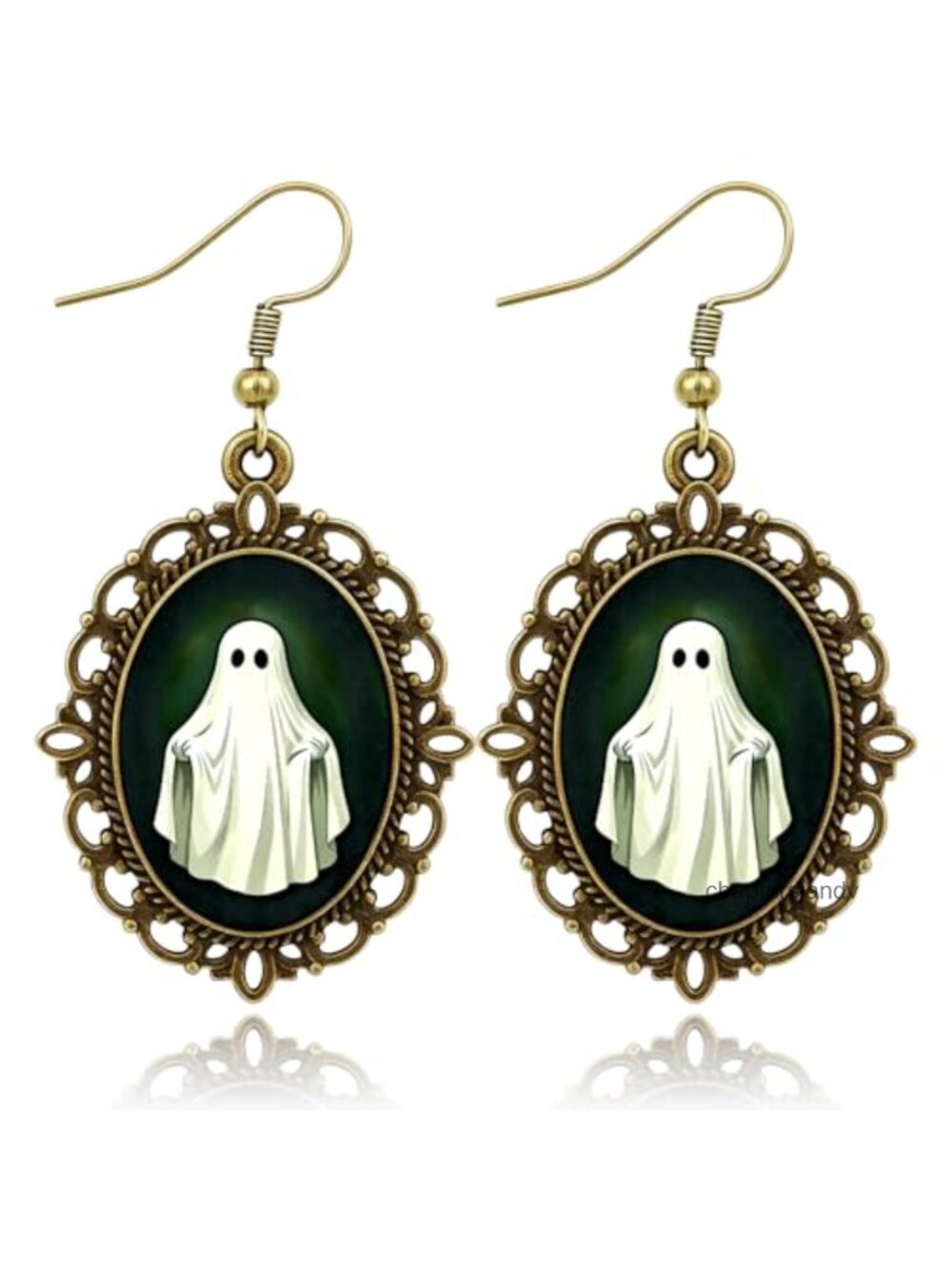 Halloween Gothic Ghost Dangle Earrings Women Alloy Lightweight
